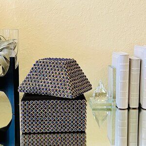 Purple beaded jeweled table decor